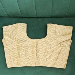 Gold silk saree blouse